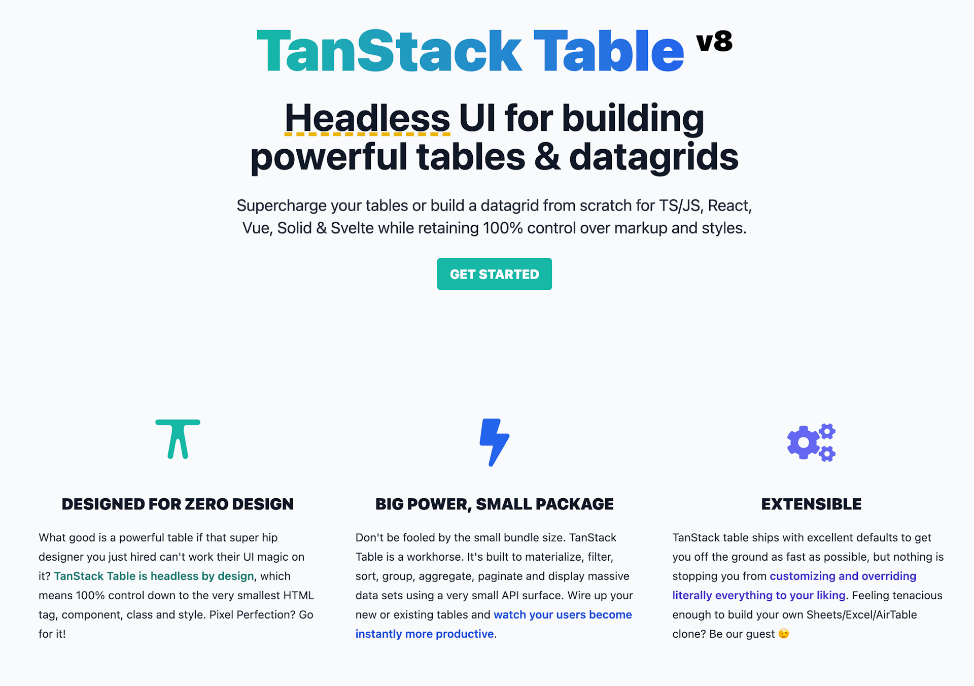 Table Library: TanStack Table